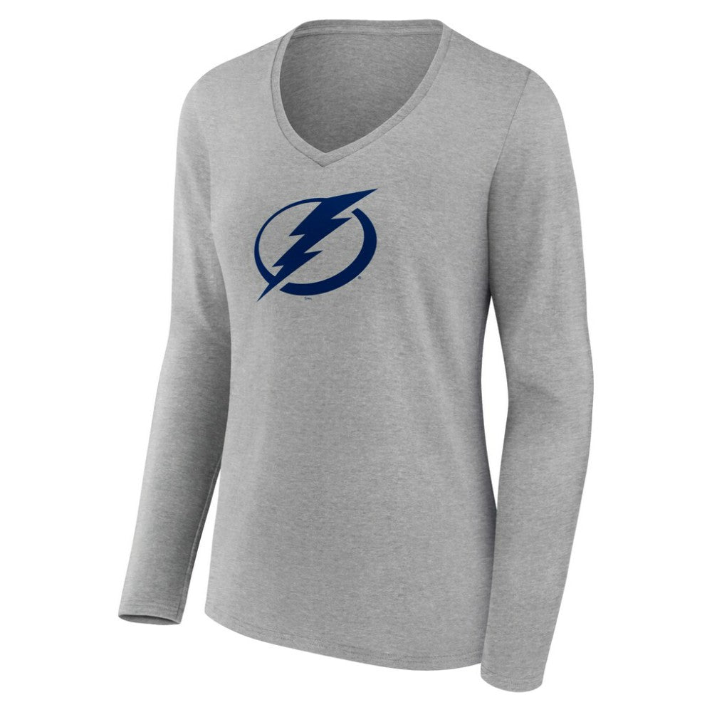 NHL Tampa Bay Lightning Women's Team Logo Long Sleeve V-Neck T-Shirt