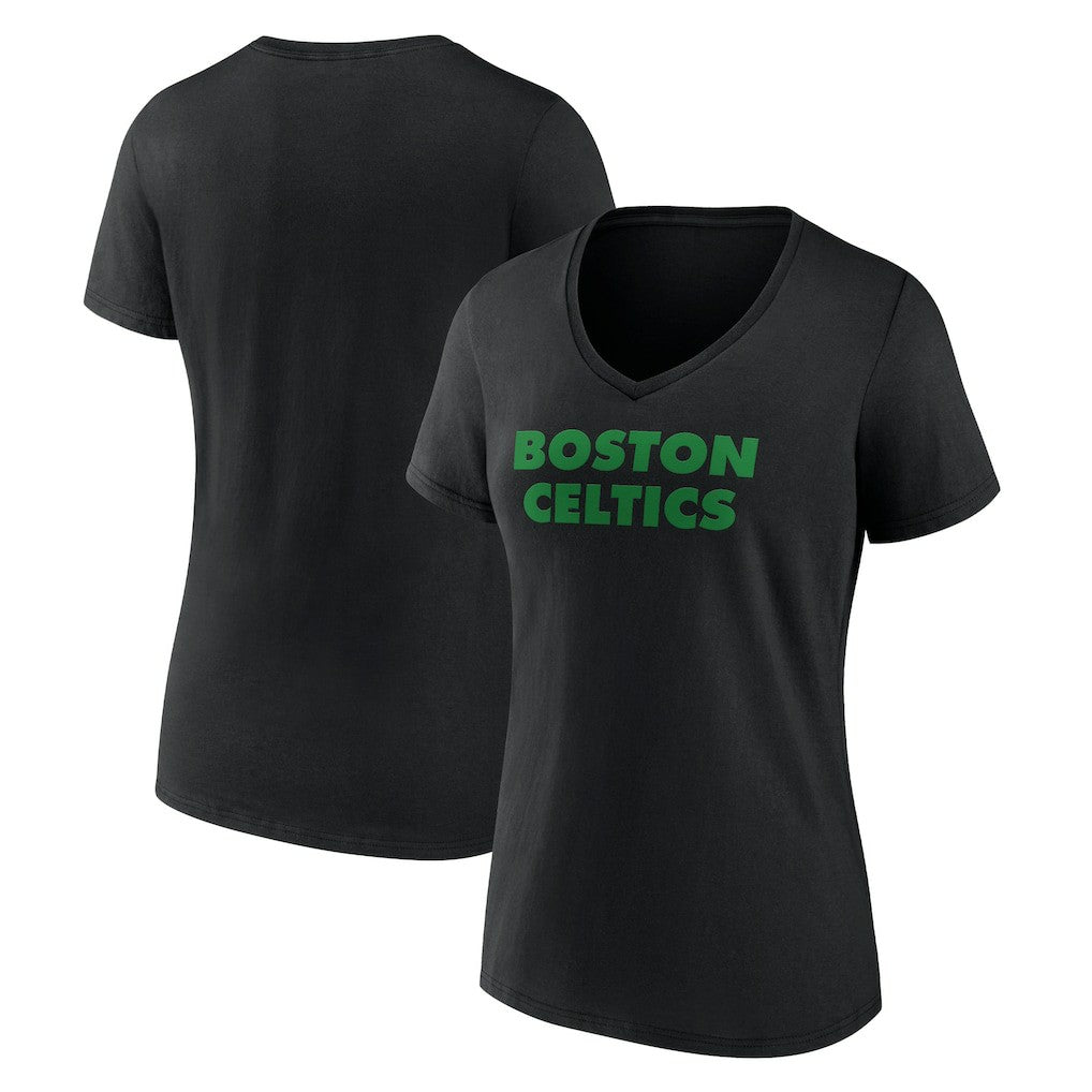 Boston Celtics Women's Wordmark V-Neck T-Shirt