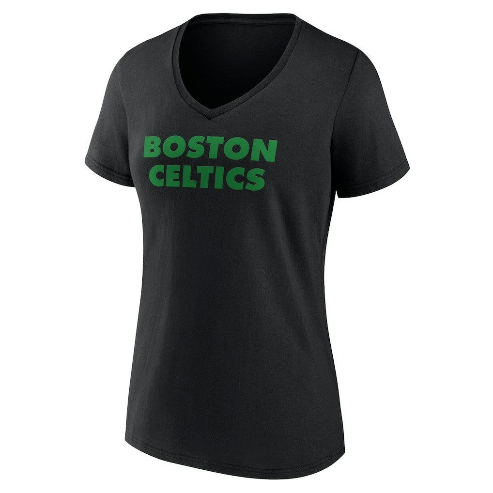 Boston Celtics Women's Wordmark V-Neck T-Shirt
