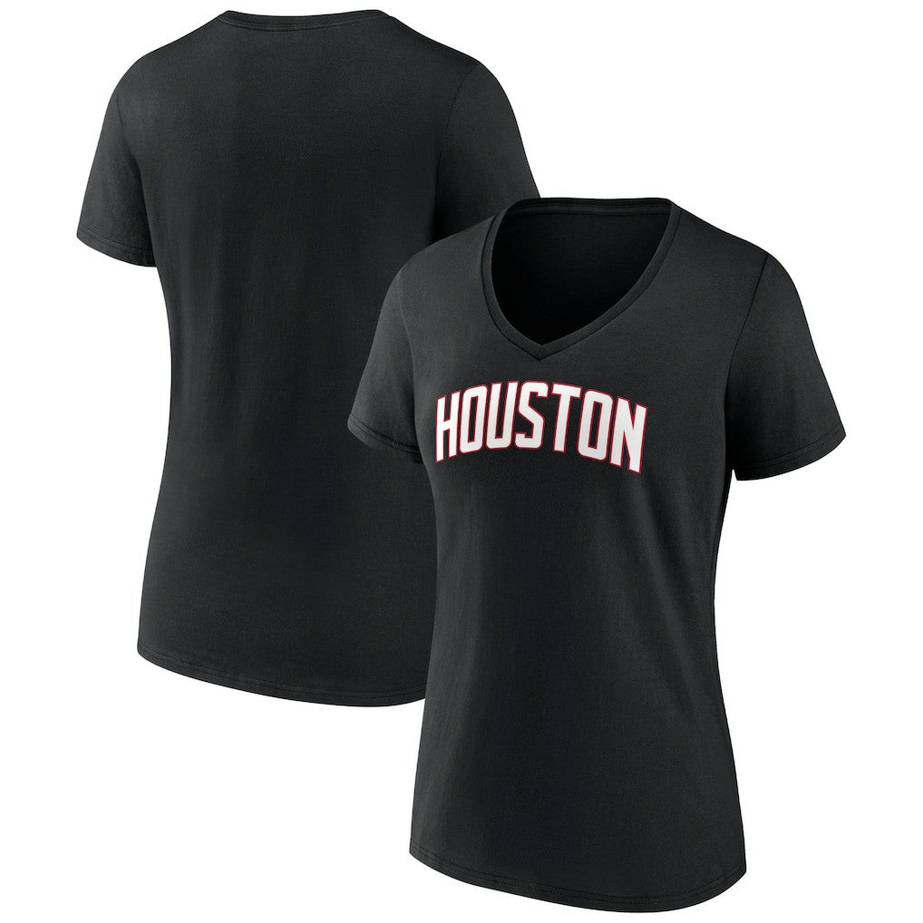 Houston Rockets Women's Wordmark V-Neck T-Shirt