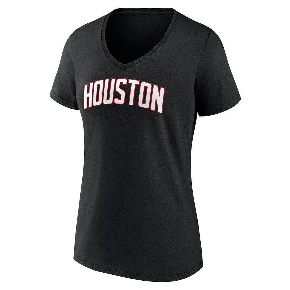 Houston Rockets Women's Wordmark V-Neck T-Shirt