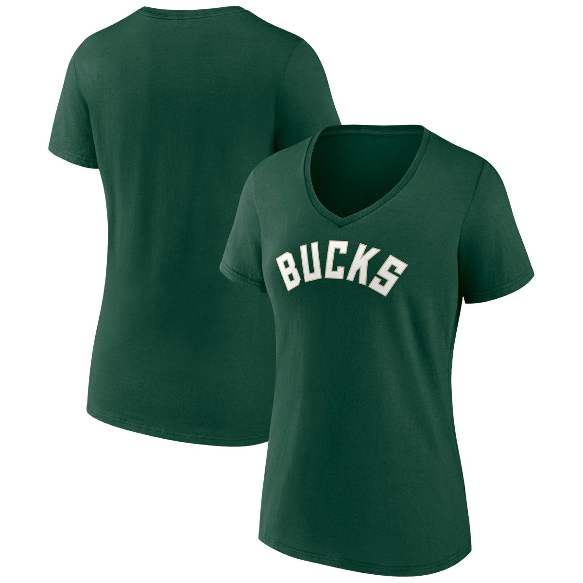 Milwaukee Bucks Women's Wordmark V-Neck T-Shirt