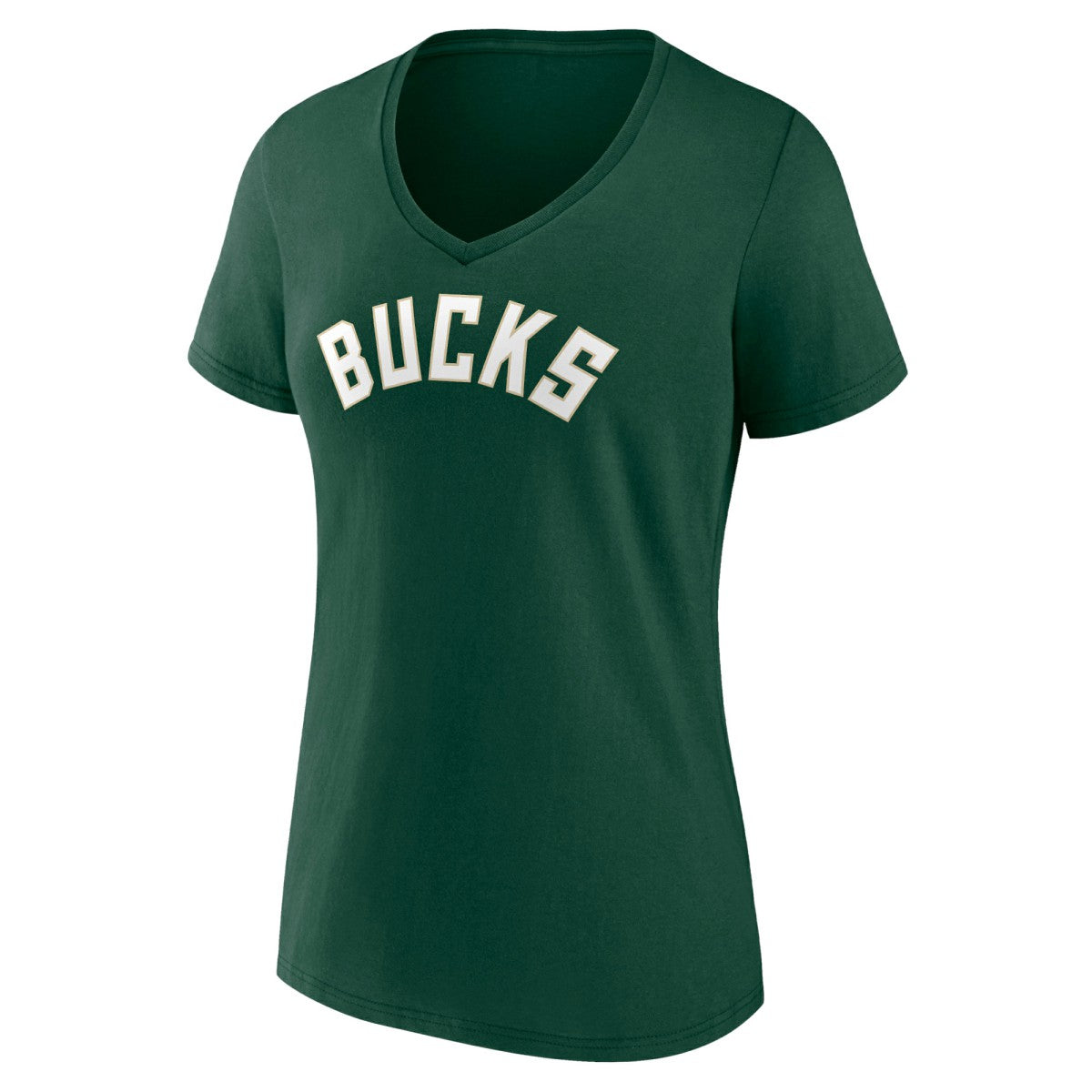 Milwaukee Bucks Women's Wordmark V-Neck T-Shirt