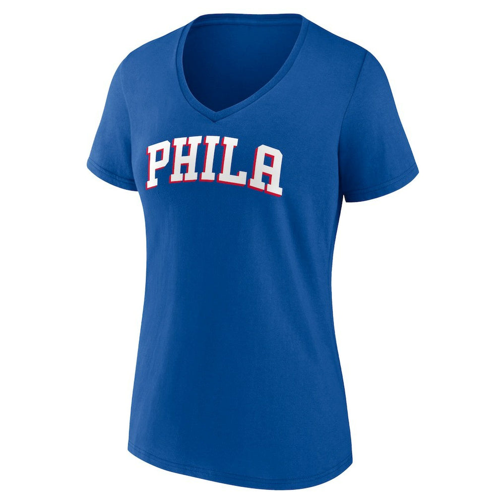Philadelphia 76ers Women's Wordmark V-Neck T-Shirt
