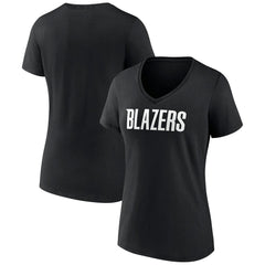Portland Trail Blazers Women's Wordmark V-Neck T-Shirt