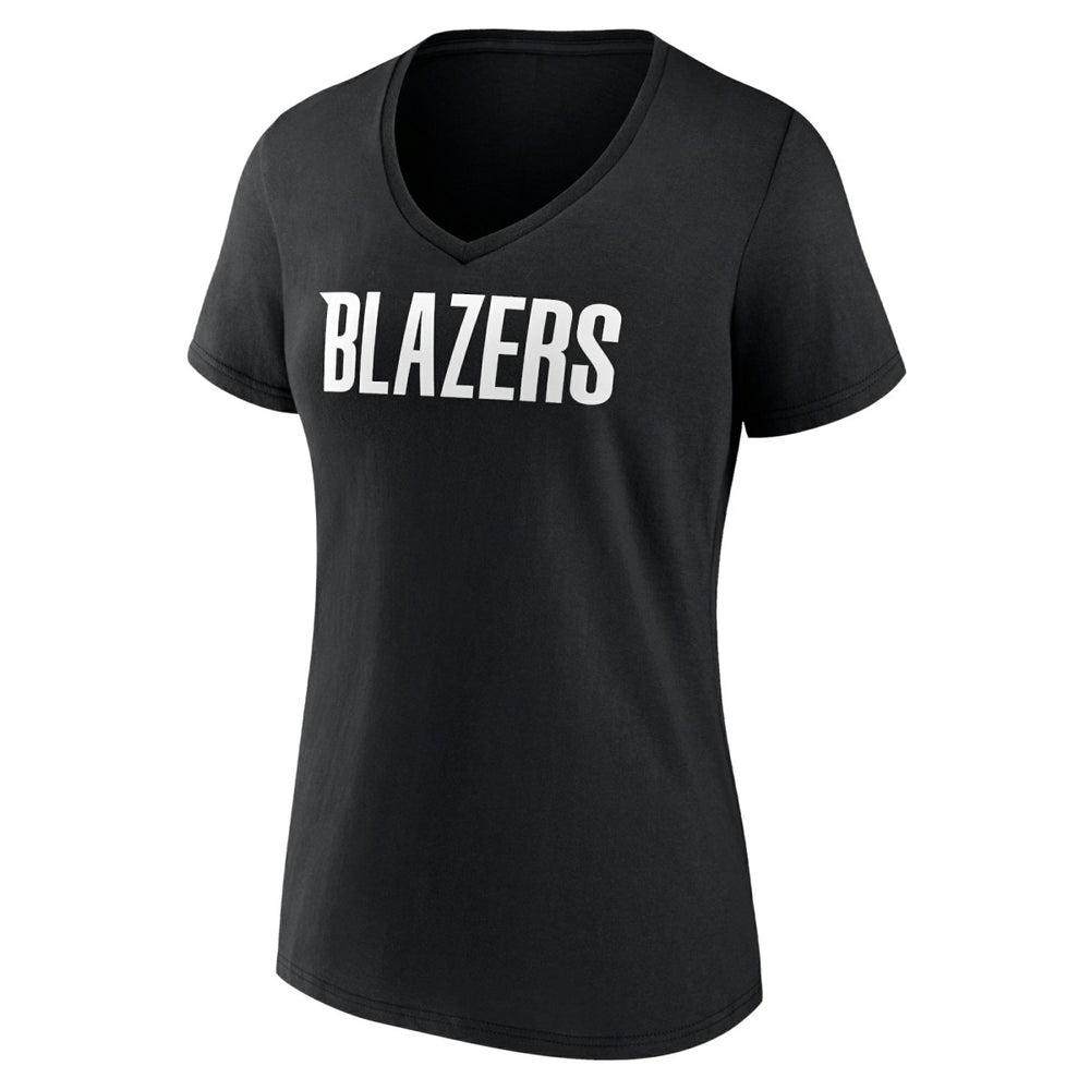 Portland Trail Blazers Women's Wordmark V-Neck T-Shirt