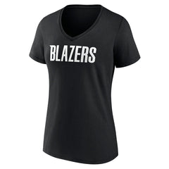 Portland Trail Blazers Women's Wordmark V-Neck T-Shirt