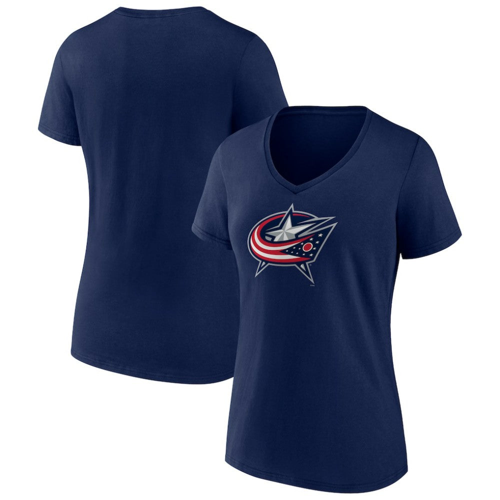 NHL Columbus Blue Jackets Women's Team Logo V-Neck T-Shirt