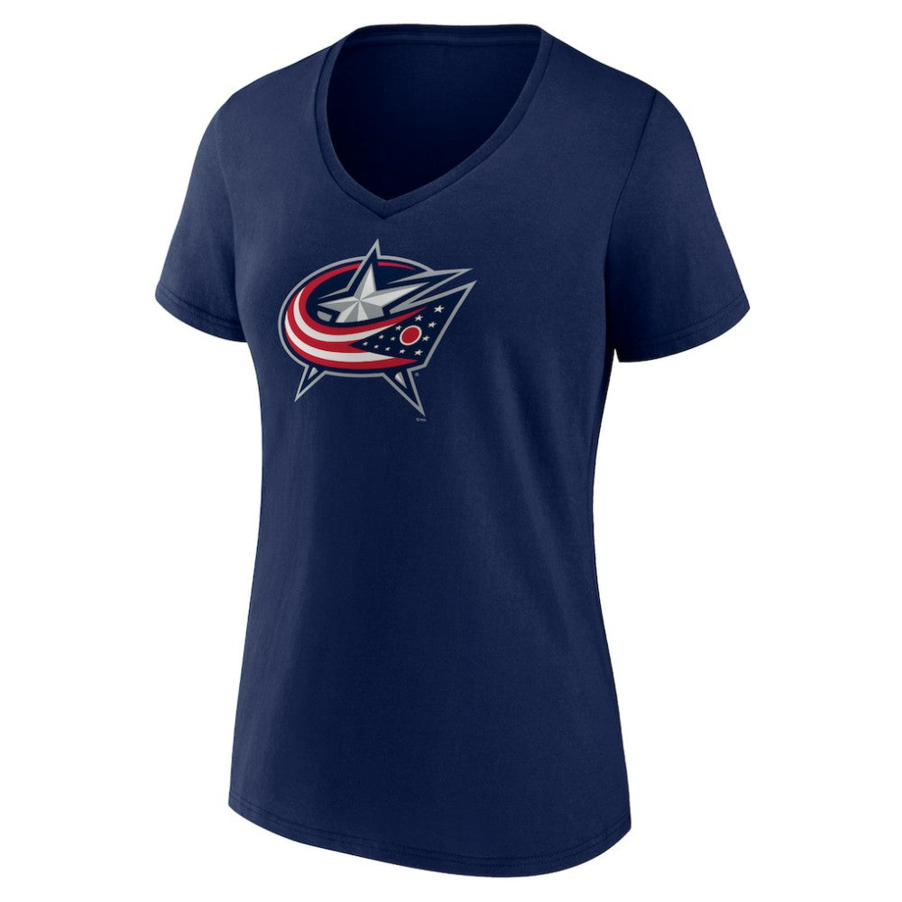 NHL Columbus Blue Jackets Women's Team Logo V-Neck T-Shirt
