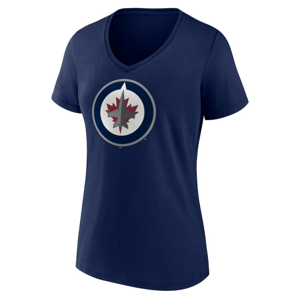 NHL Winnipeg Jets Women's Team Logo V-Neck T-Shirt