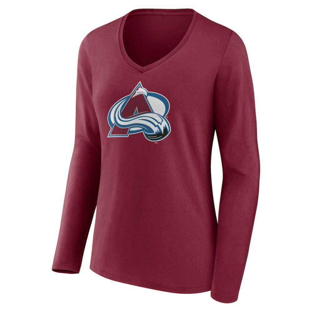 NHL Colorado Avalanche Women's Team Logo Long Sleeve V-Neck T-Shirt