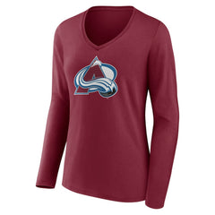 NHL Colorado Avalanche Women's Team Logo Long Sleeve V-Neck T-Shirt