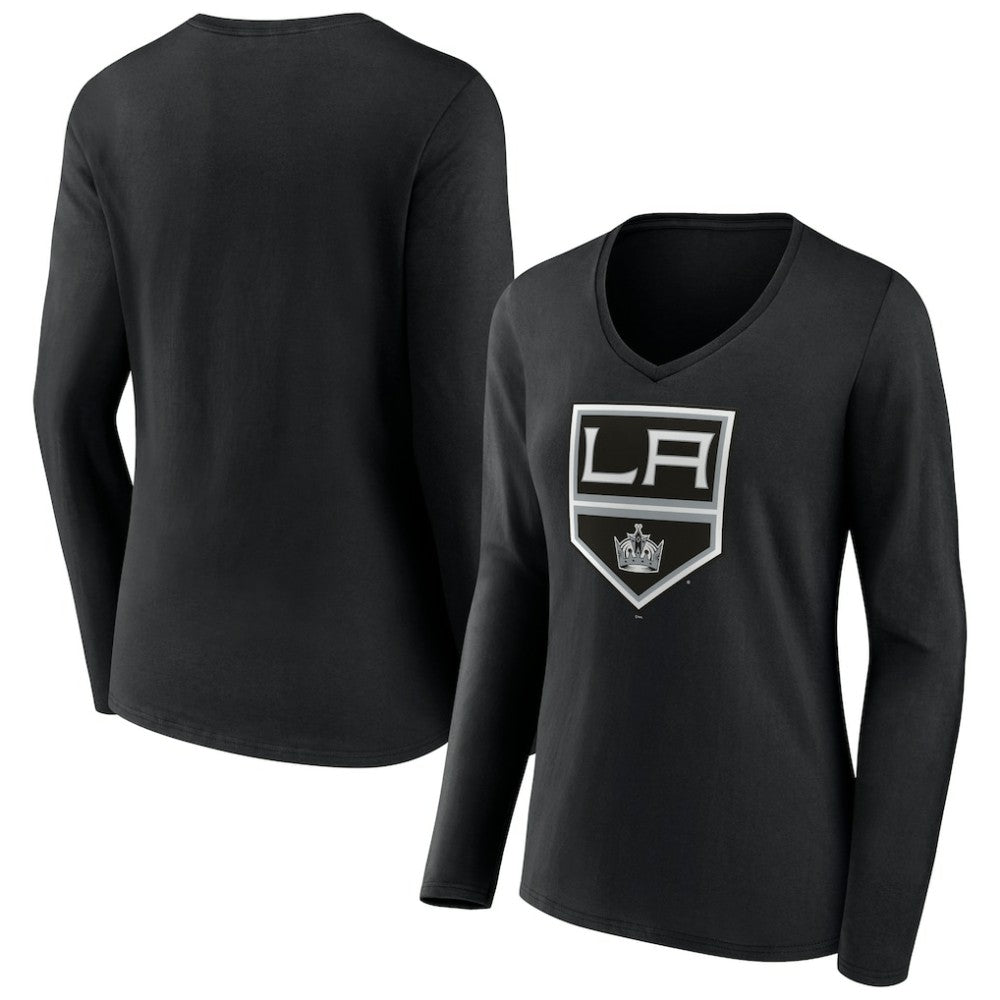 NHL Los Angeles Kings Women's Team Logo Long Sleeve V-Neck T-Shirt