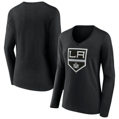 NHL Los Angeles Kings Women's Team Logo Long Sleeve V-Neck T-Shirt