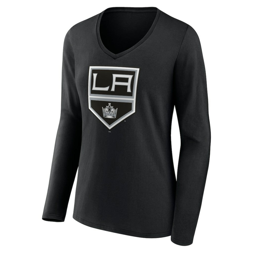 NHL Los Angeles Kings Women's Team Logo Long Sleeve V-Neck T-Shirt