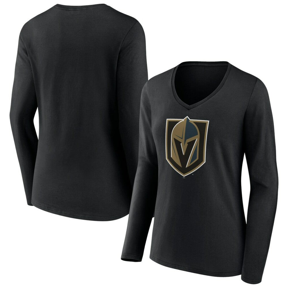 NHL Vegas Golden Knights Women's Team Logo Long Sleeve V-Neck T-Shirt