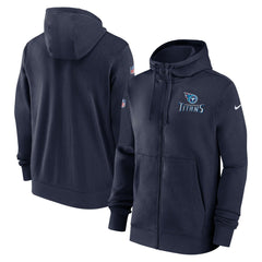 2023/24 Sideline Club Full-Zip Hoodie - Tennessee Titans Hoodies
