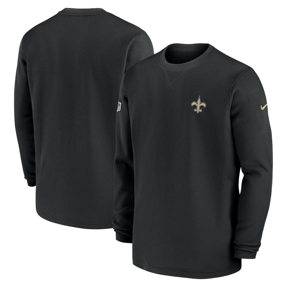 2023 Sideline Throwback Heavy Brushed Waffle Long Sleeve Top - New Orleans Saints Tops
