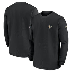2023 Sideline Throwback Heavy Brushed Waffle Long Sleeve Top - New Orleans Saints Tops