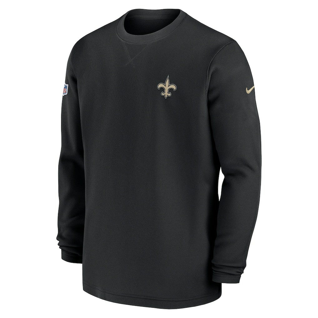 2023 Sideline Throwback Heavy Brushed Waffle Long Sleeve Top - New Orleans Saints Tops