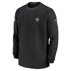 2023 Sideline Throwback Heavy Brushed Waffle Long Sleeve Top - New Orleans Saints Tops