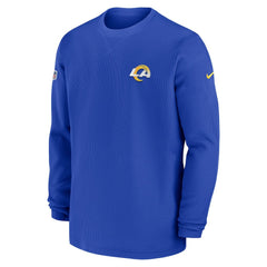 2023 Sideline Throwback Heavy Brushed Waffle Long Sleeve Top - Los Angeles Rams Tops