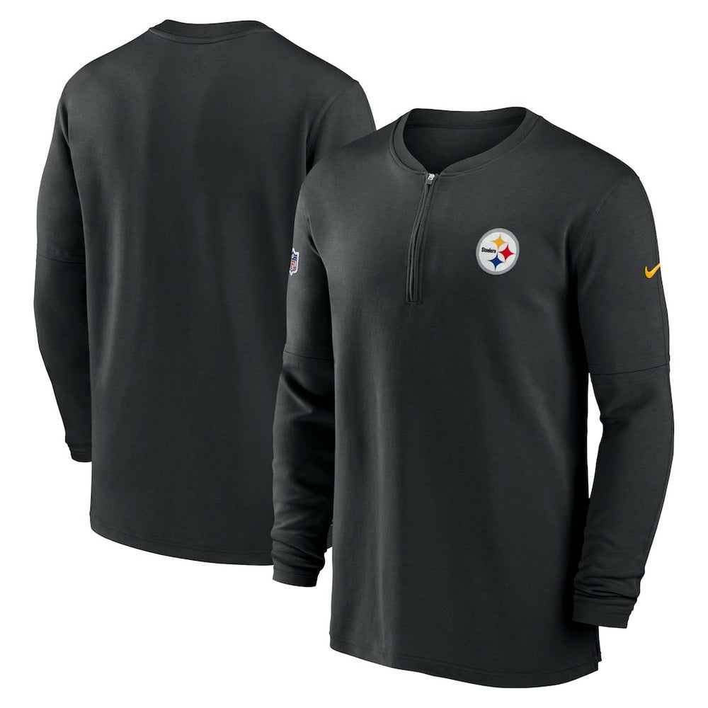 2023 Sideline Performance Long Sleeve Tri-Blend Quarter-Zip Top - Pittsburgh Steelers Tops