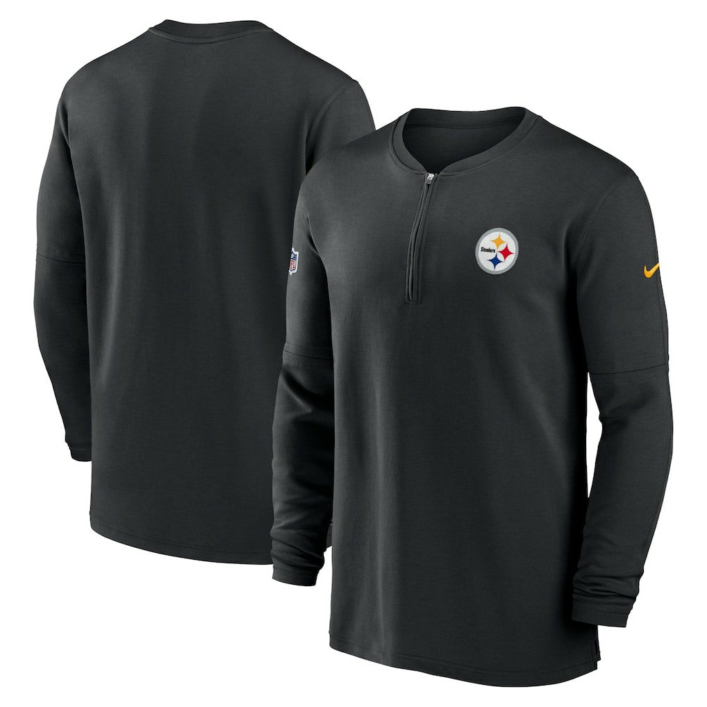 2023 Sideline Performance Long Sleeve Tri-Blend Quarter-Zip Top - Pittsburgh Steelers Tops