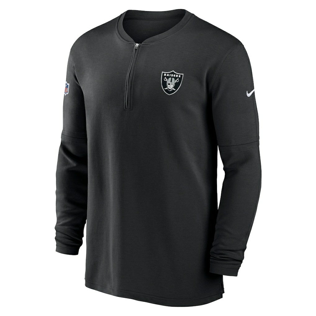 2023 Sideline Performance Long Sleeve Tri-Blend Quarter-Zip Top - Las Vegas Raiders Tops