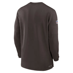 2023 Sideline Performance Long Sleeve Tri-Blend Quarter-Zip Top - Cleveland Browns Tops