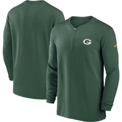 2023 Sideline Performance Long Sleeve Tri-Blend Quarter-Zip Top - Green Bay Packers Tops