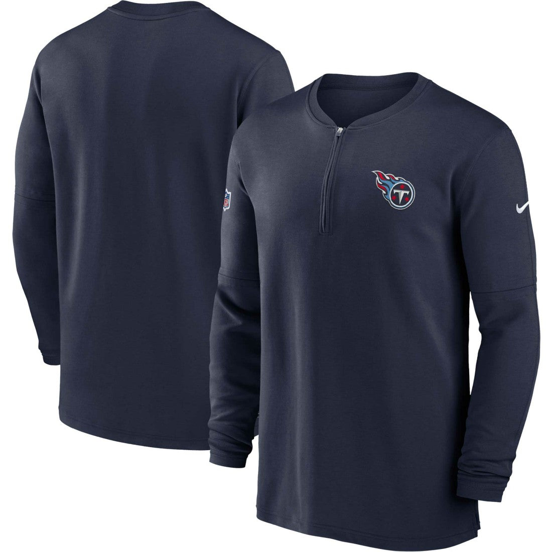 2023 Sideline Performance Long Sleeve Tri-Blend Quarter-Zip Top - Tennessee Titans Tops