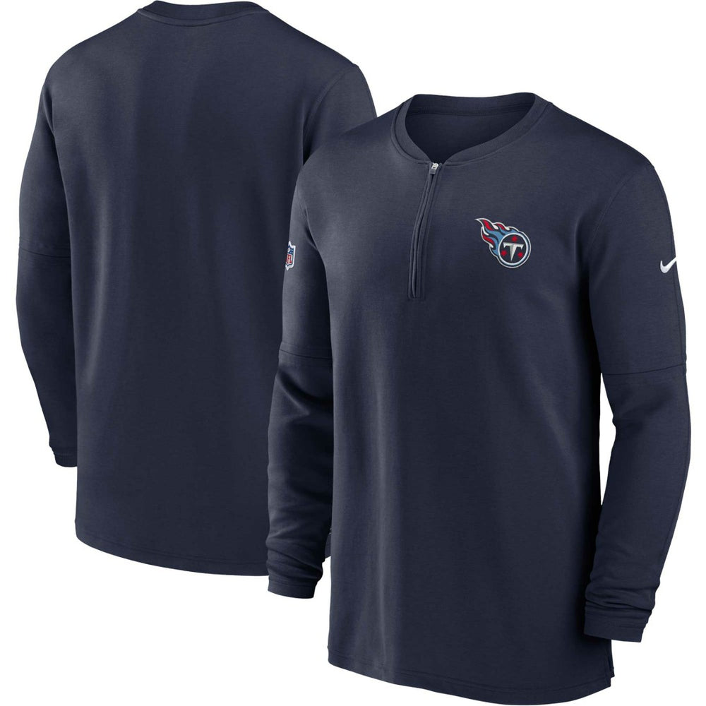 2023 Sideline Performance Long Sleeve Tri-Blend Quarter-Zip Top - Tennessee Titans Tops