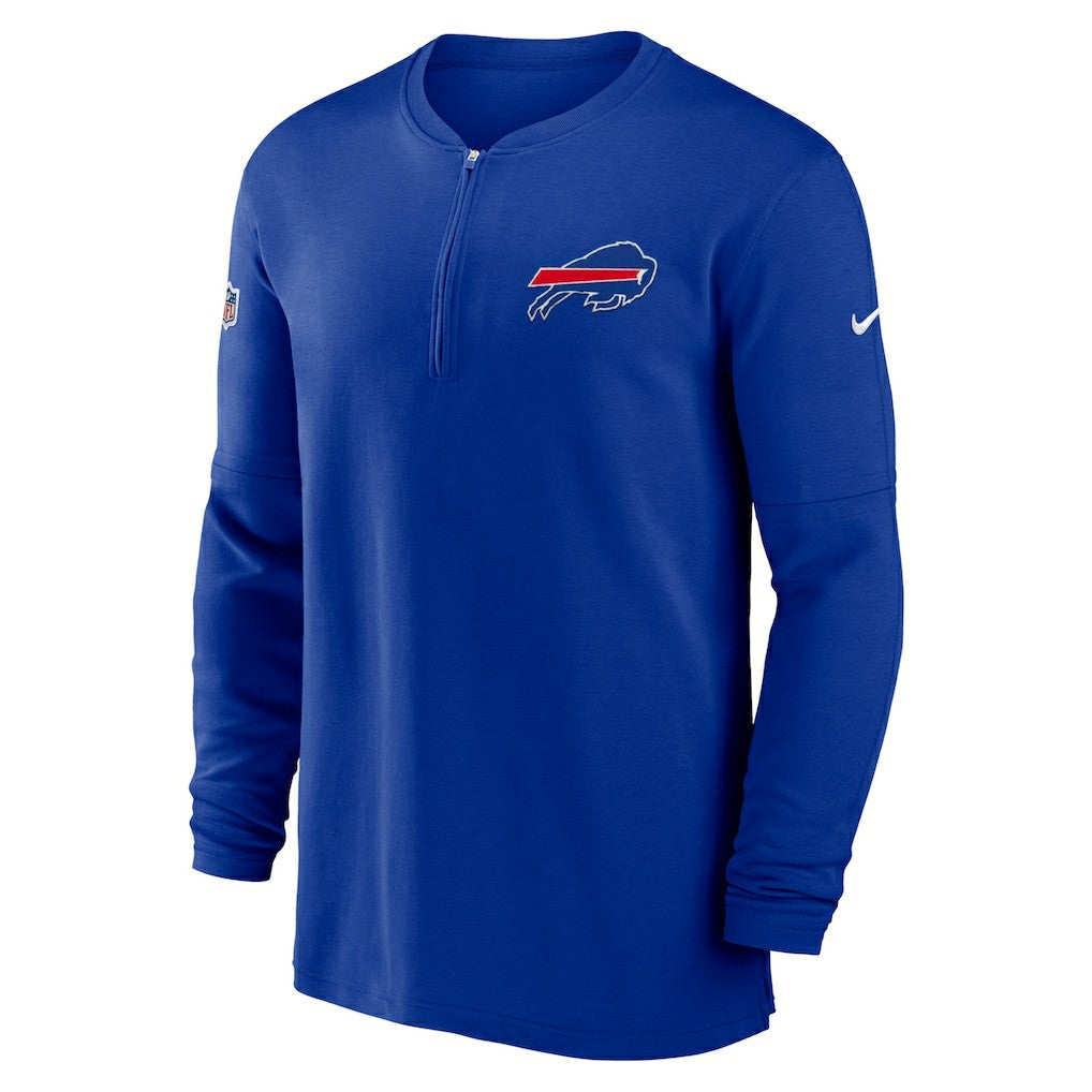 2023 Sideline Performance Long Sleeve Tri-Blend Quarter-Zip Top - Buffalo Bills Tops