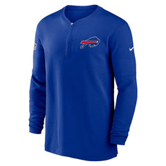 2023 Sideline Performance Long Sleeve Tri-Blend Quarter-Zip Top - Buffalo Bills Tops