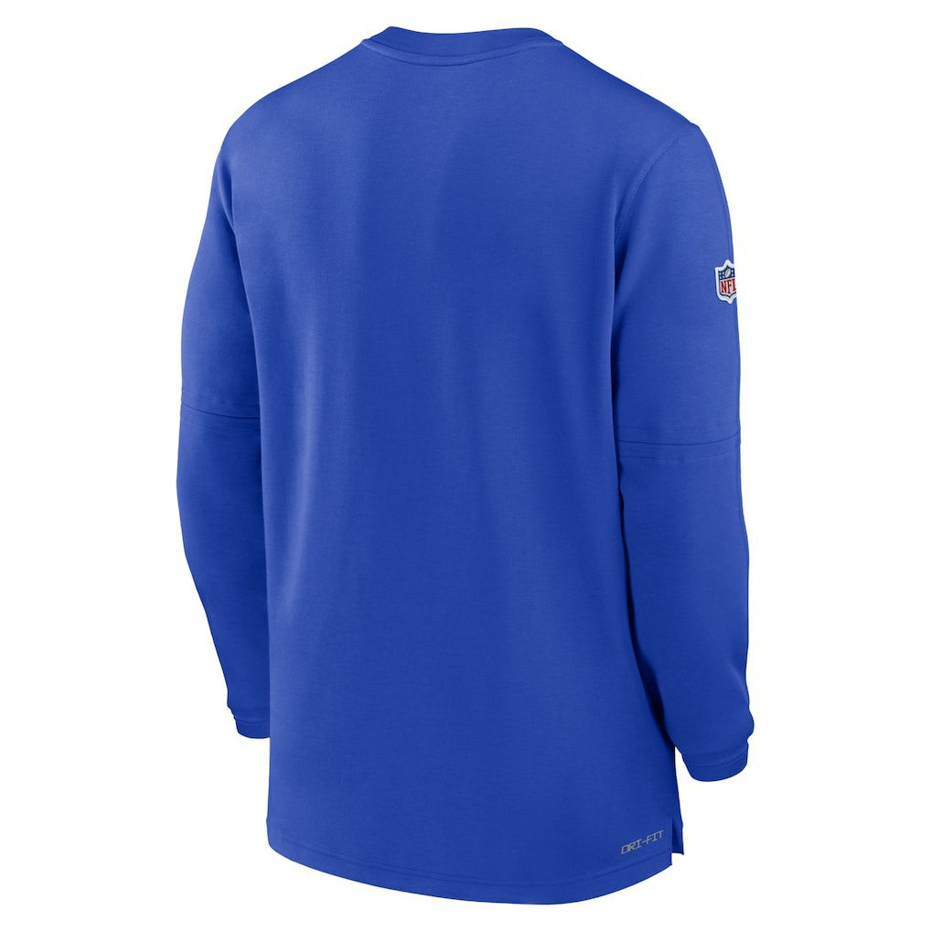 2023 Sideline Performance Long Sleeve Tri-Blend Quarter-Zip Top - Los Angeles Rams Tops