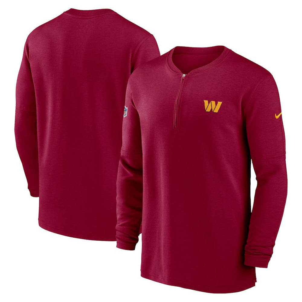 2023 Sideline Performance Long Sleeve Tri-Blend Quarter-Zip Top - Washington Commanders Tops