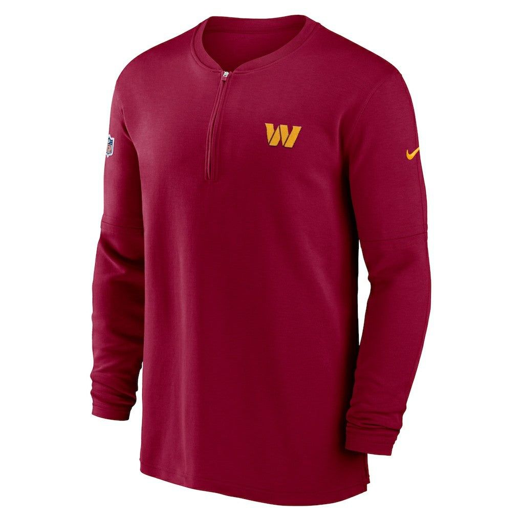 2023 Sideline Performance Long Sleeve Tri-Blend Quarter-Zip Top - Washington Commanders Tops