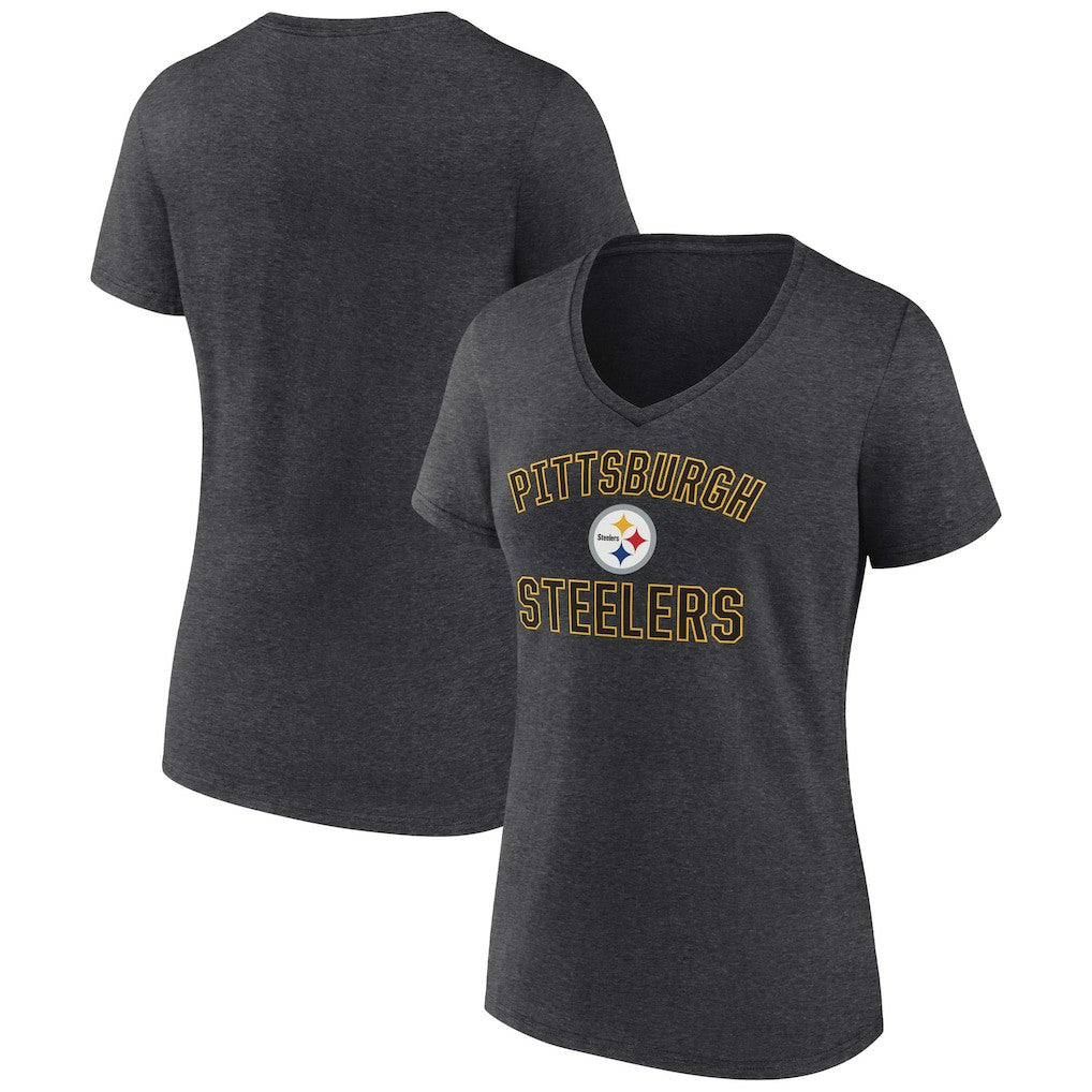 Women's Victory Arch Team V-Neck T-Shirt - Pittsburgh Steelers T-shirts