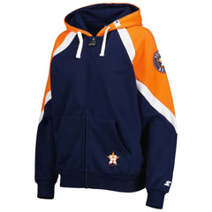Navy/Orange Houston Astros Starter Women's Hail Mary Full-Zip Hoodie