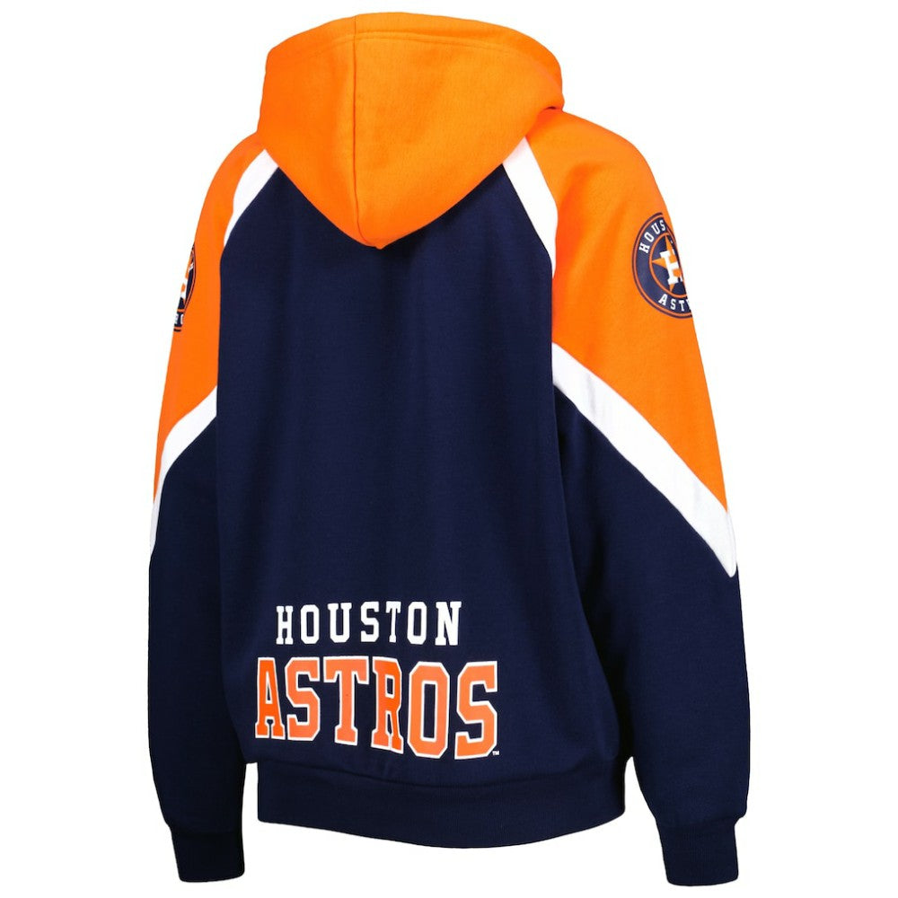 Navy/Orange Houston Astros Starter Women's Hail Mary Full-Zip Hoodie