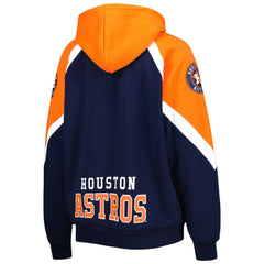 Navy/Orange Houston Astros Starter Women's Hail Mary Full-Zip Hoodie