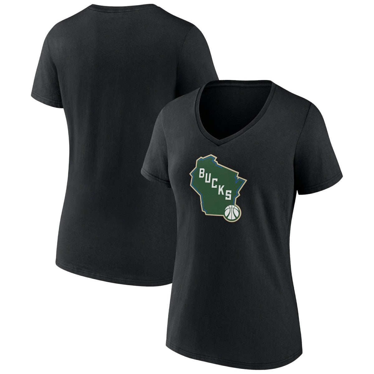 Milwaukee Bucks Women's Alternate Logo V-Neck T-Shirt