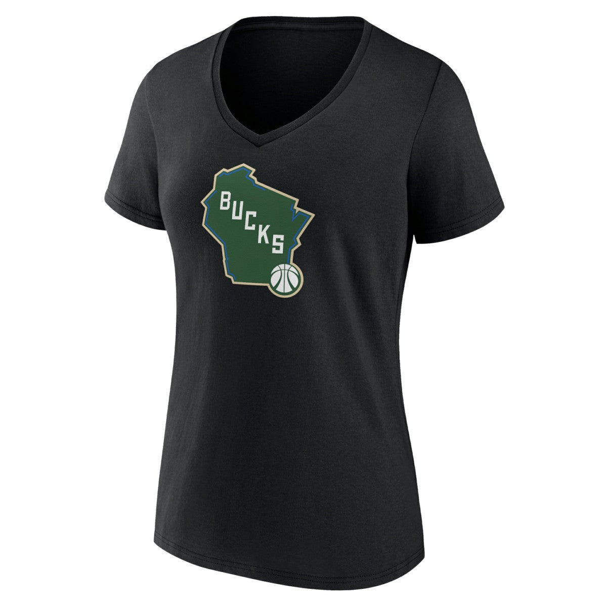 Milwaukee Bucks Women's Alternate Logo V-Neck T-Shirt