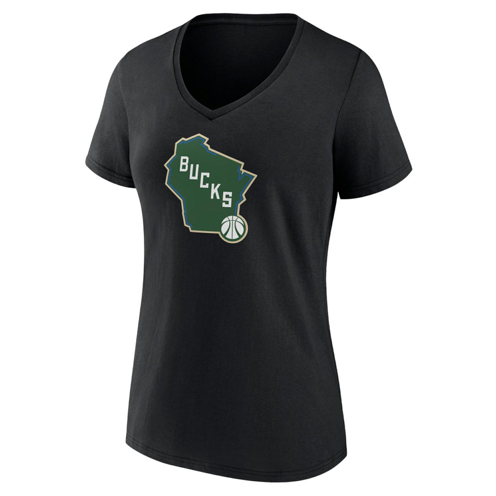 Milwaukee Bucks Women's Alternate Logo V-Neck T-Shirt