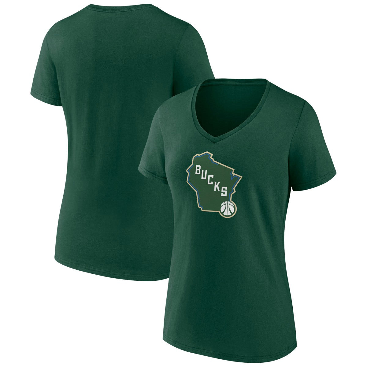 Milwaukee Bucks Women's Alternate Logo V-Neck T-Shirt