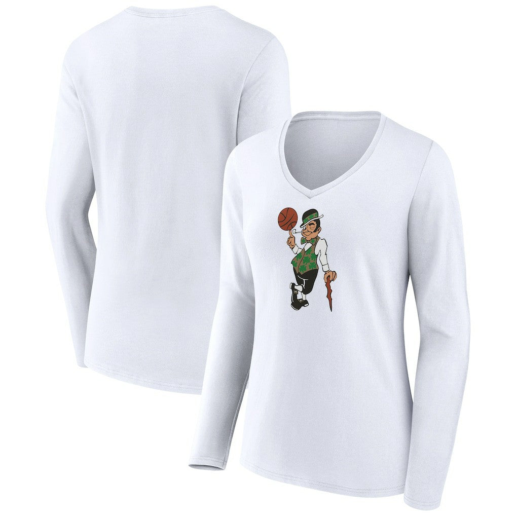 Boston Celtics Women's Alternate Logo V-Neck Long Sleeve T-Shirt