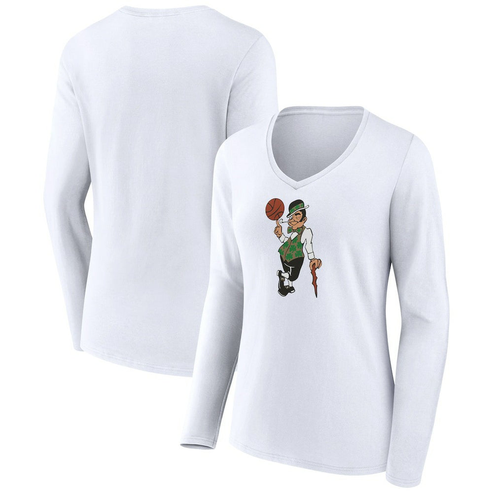 Boston Celtics Women's Alternate Logo V-Neck Long Sleeve T-Shirt