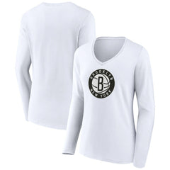 Brooklyn Nets Women's Alternate Logo V-Neck Long Sleeve T-Shirt