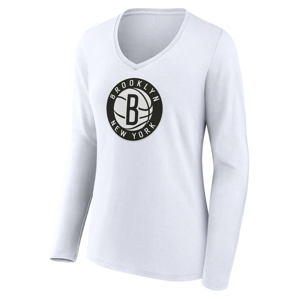 Brooklyn Nets Women's Alternate Logo V-Neck Long Sleeve T-Shirt